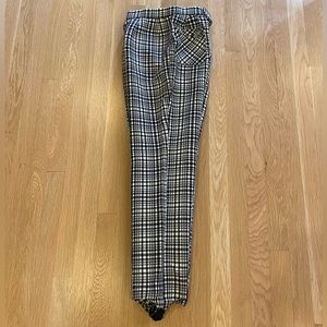 Vintage Anba of Australia Wool Plaid Ski-Pant / Black & White / Size 12 (Small)